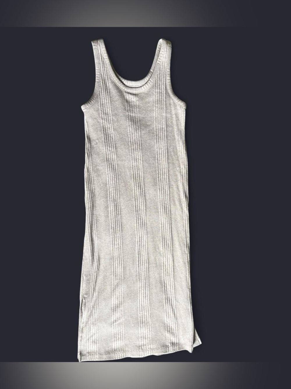 Grey Long Tank Top Dress with Slit on the side, size XS